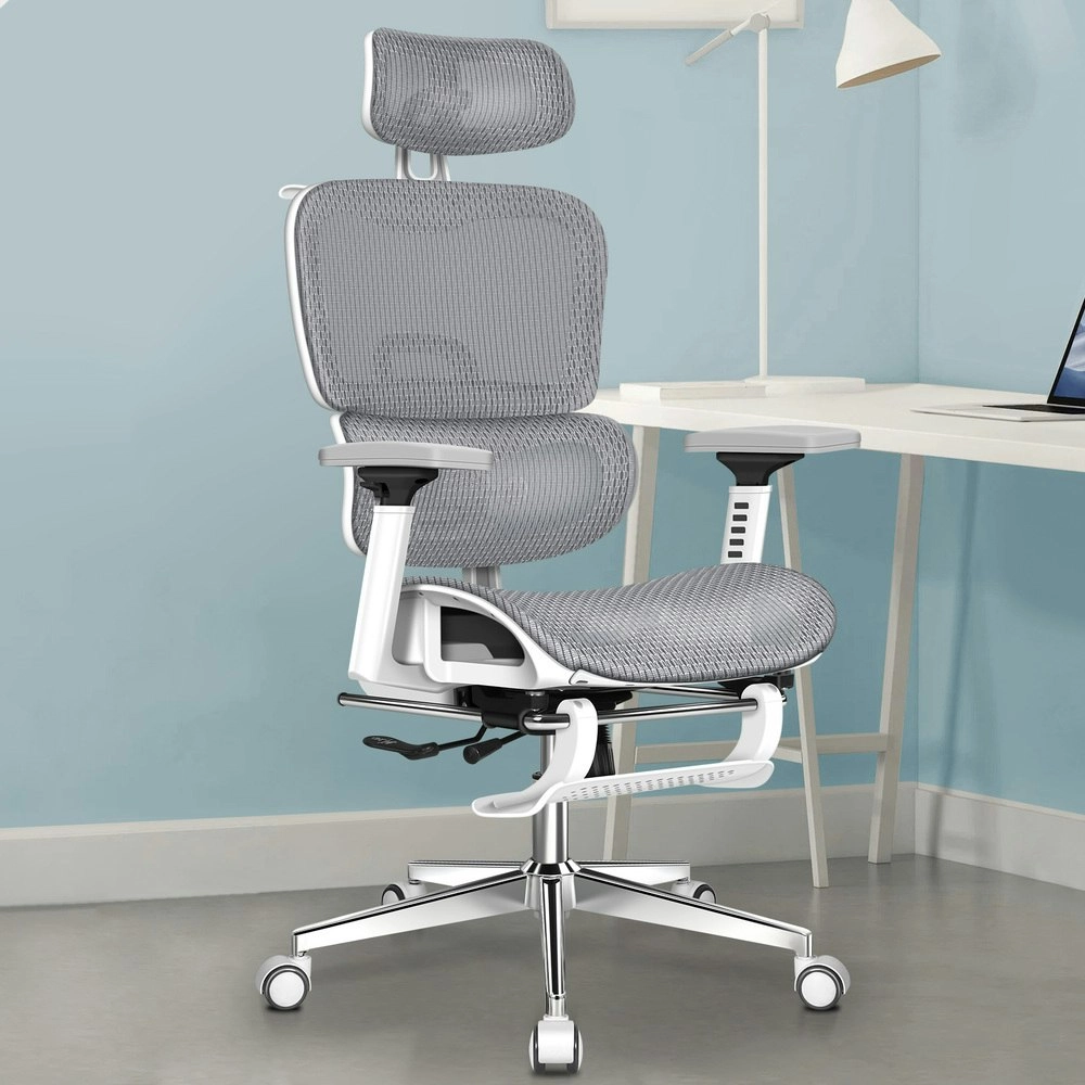 Alfordson Ergonomic Office Chair Executive White Grey