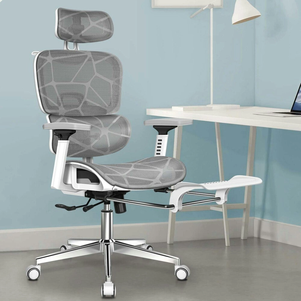 Alfordson Ergonomic Office Chair Executive Grey White