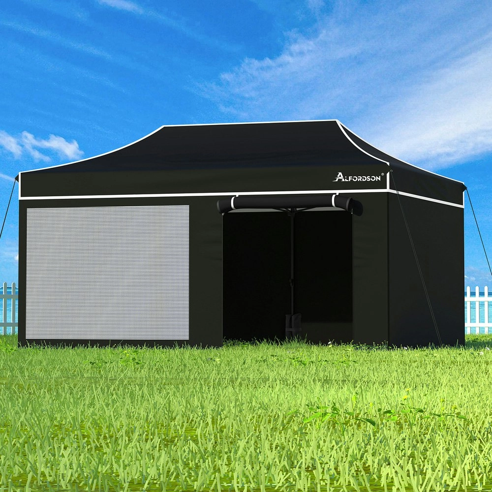 Alfordson Gazebo 3x6 Pop Up Marquee Black