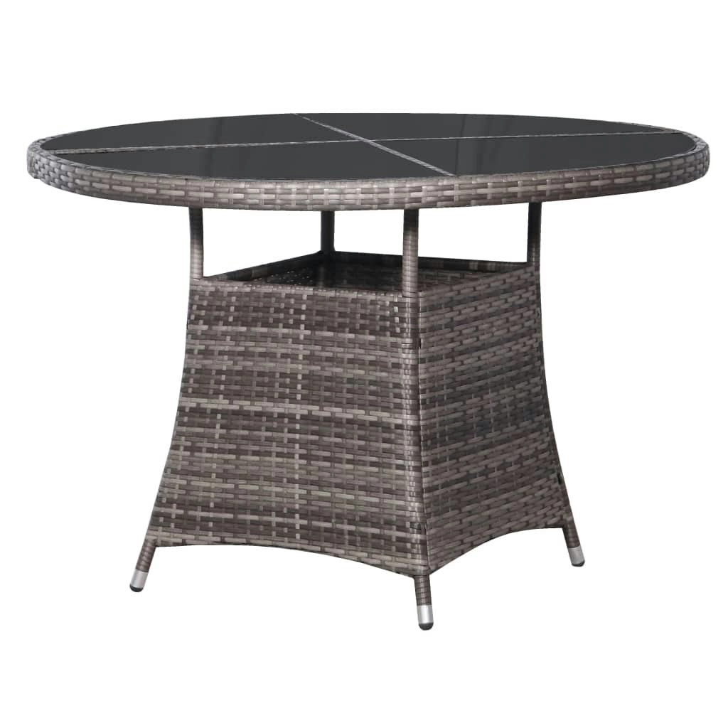 Garden Table Grey Ø110x74 cm Poly Rattan 318710