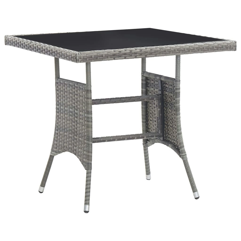 Garden Table Grey 80x80x74 cm Poly Rattan 318715