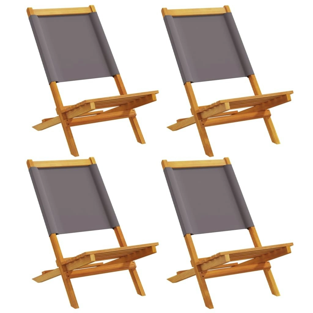 Folding Garden Chairs 4 pcs Anthracite Fabric and Solid Wood 3214640