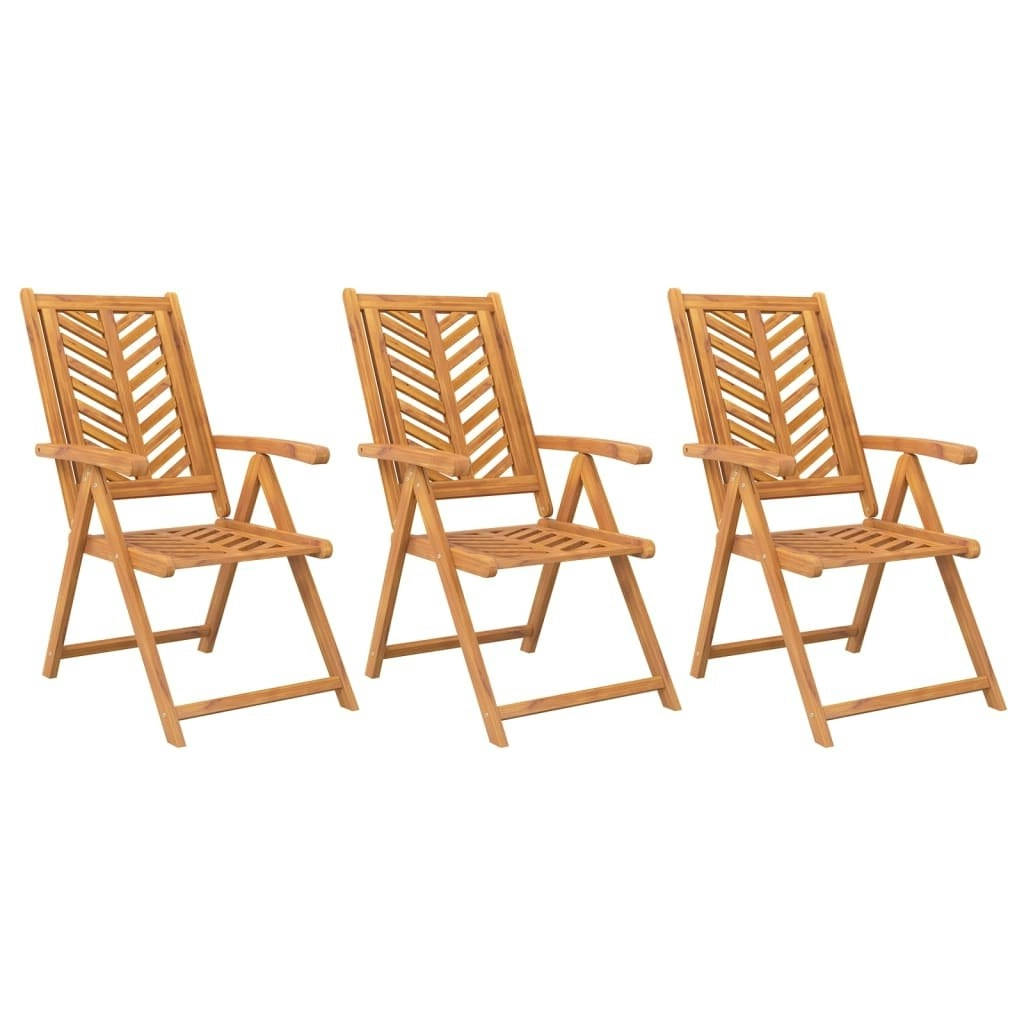 Reclining Garden Chairs 3 pcs Solid Wood Acacia 362232