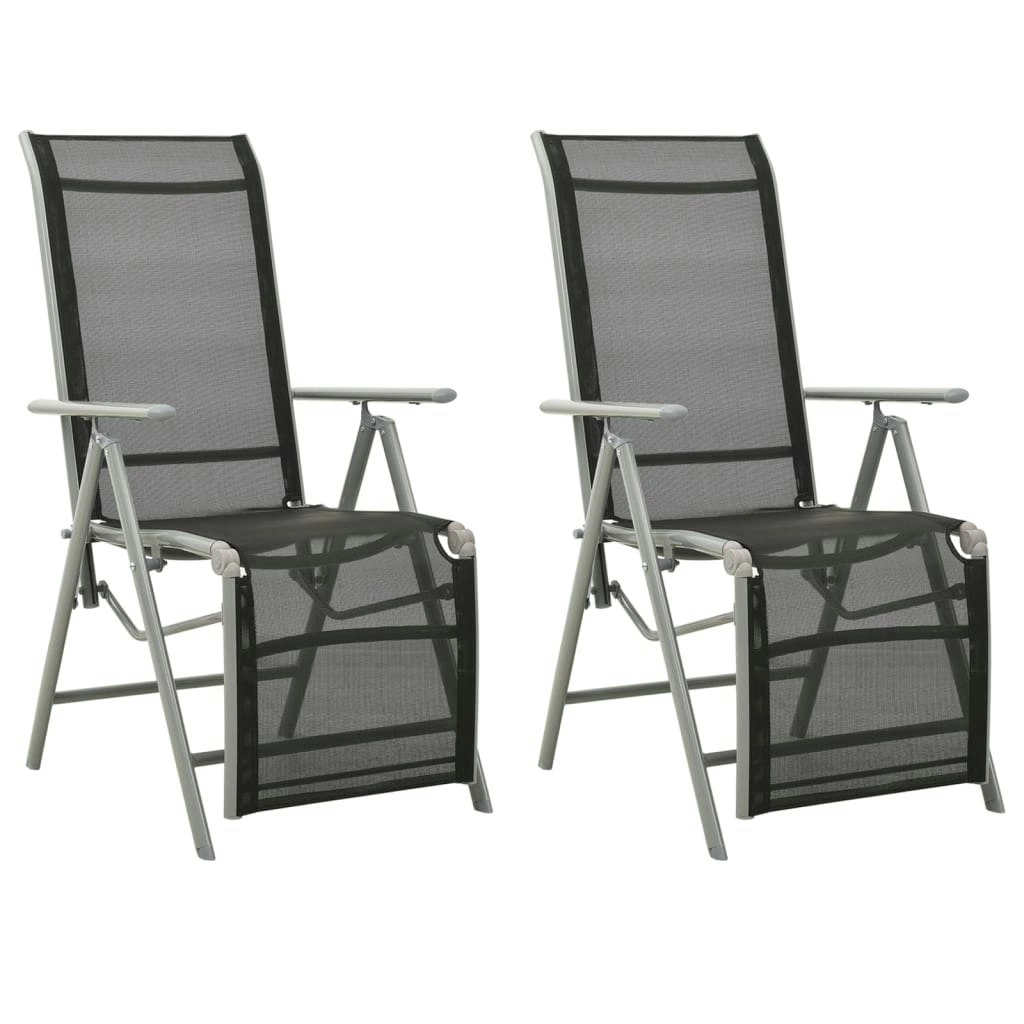 Reclining Garden Chairs 2 pcs Textilene and Aluminium Silver 312197