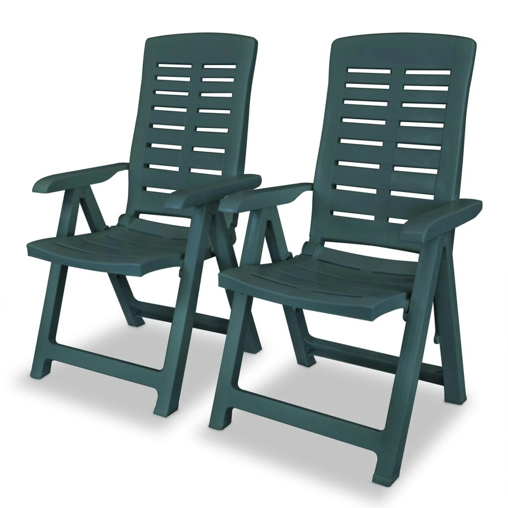 Reclining Garden Chairs 2 pcs Plastic Green 43896