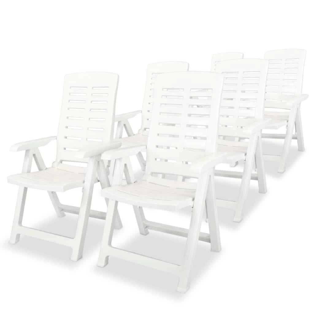 Reclining Garden Chairs 6 pcs Plastic White 275068