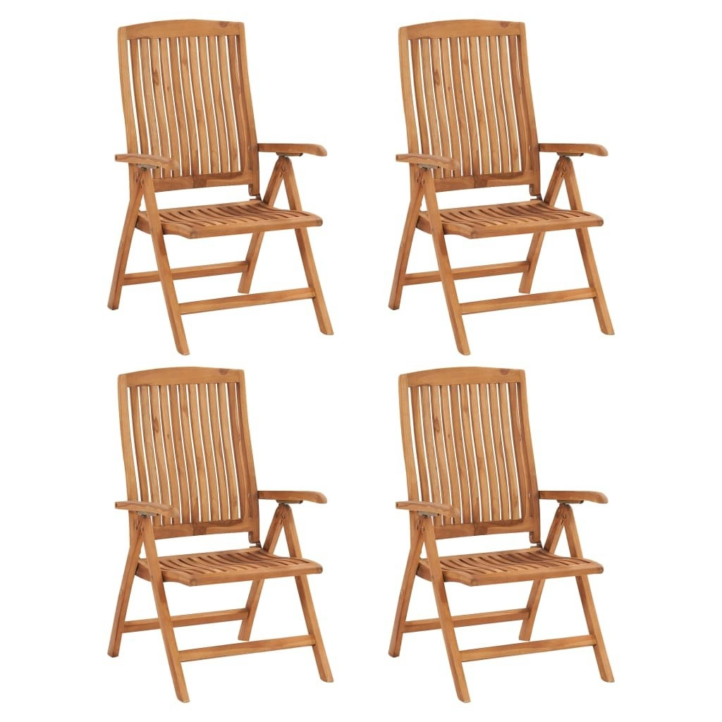 Reclining Garden Chairs 4 pcs Solid Teak Wood 3072627