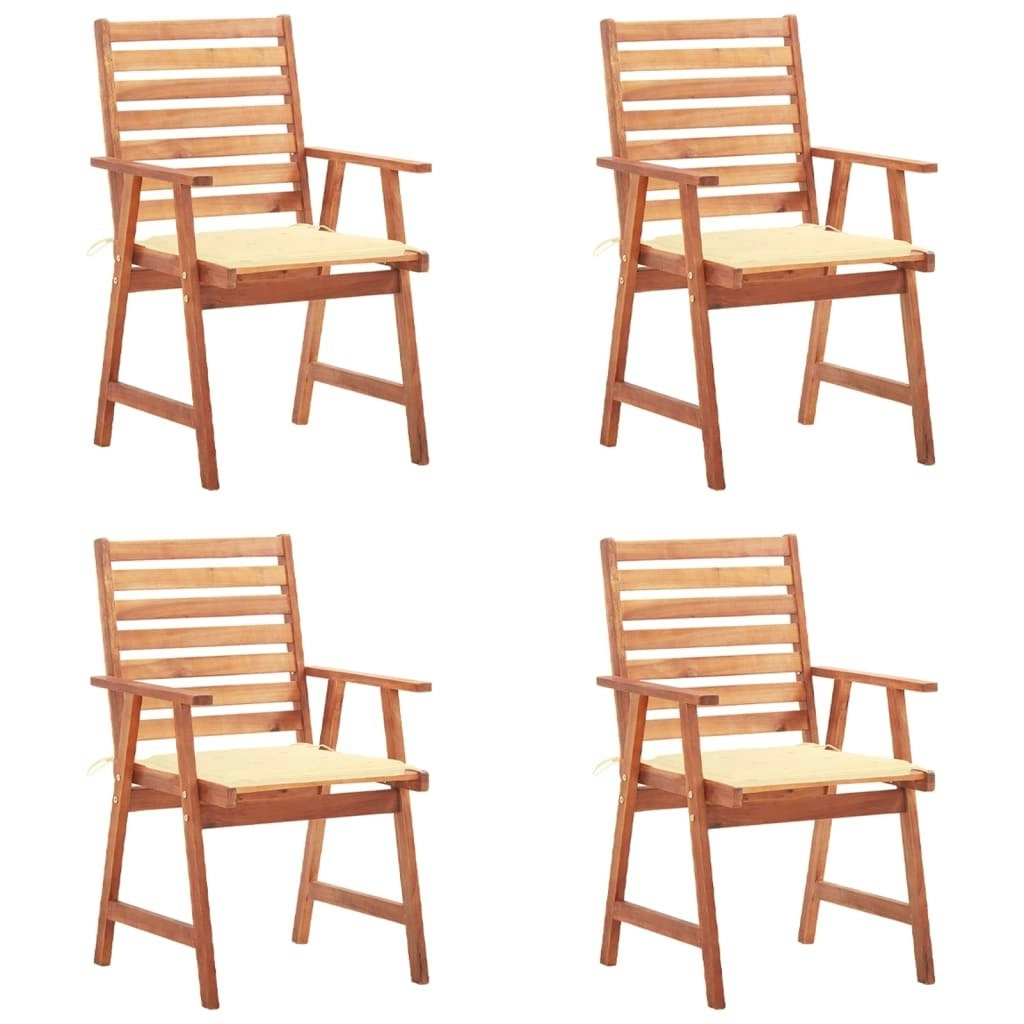 Outdoor Dining Chairs 4 pcs with Cushions Solid Acacia Wood 3078322