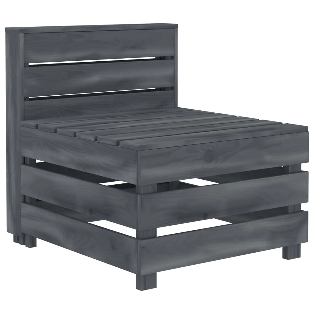 Garden Pallet Sofa Wood Grey 313584