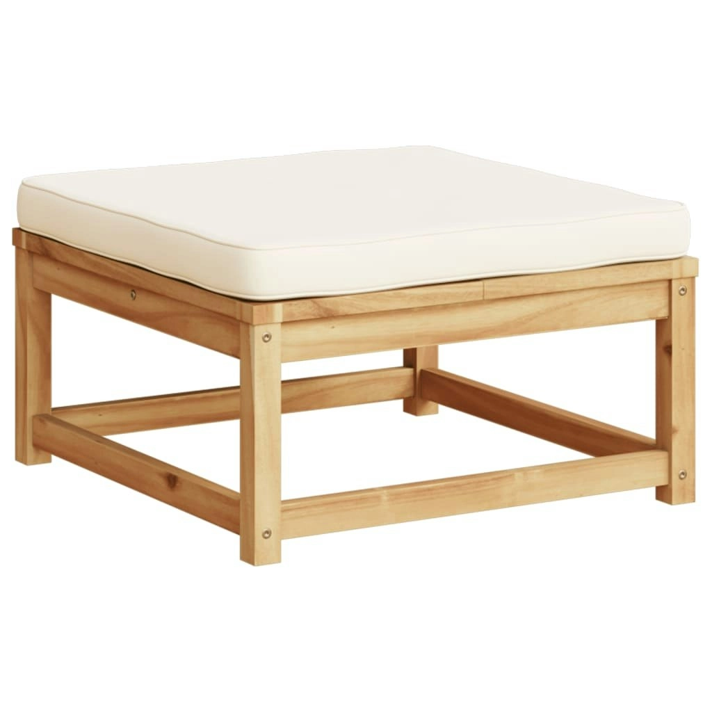 Garden Footstool with Cushions Solid Wood Acacia 366490