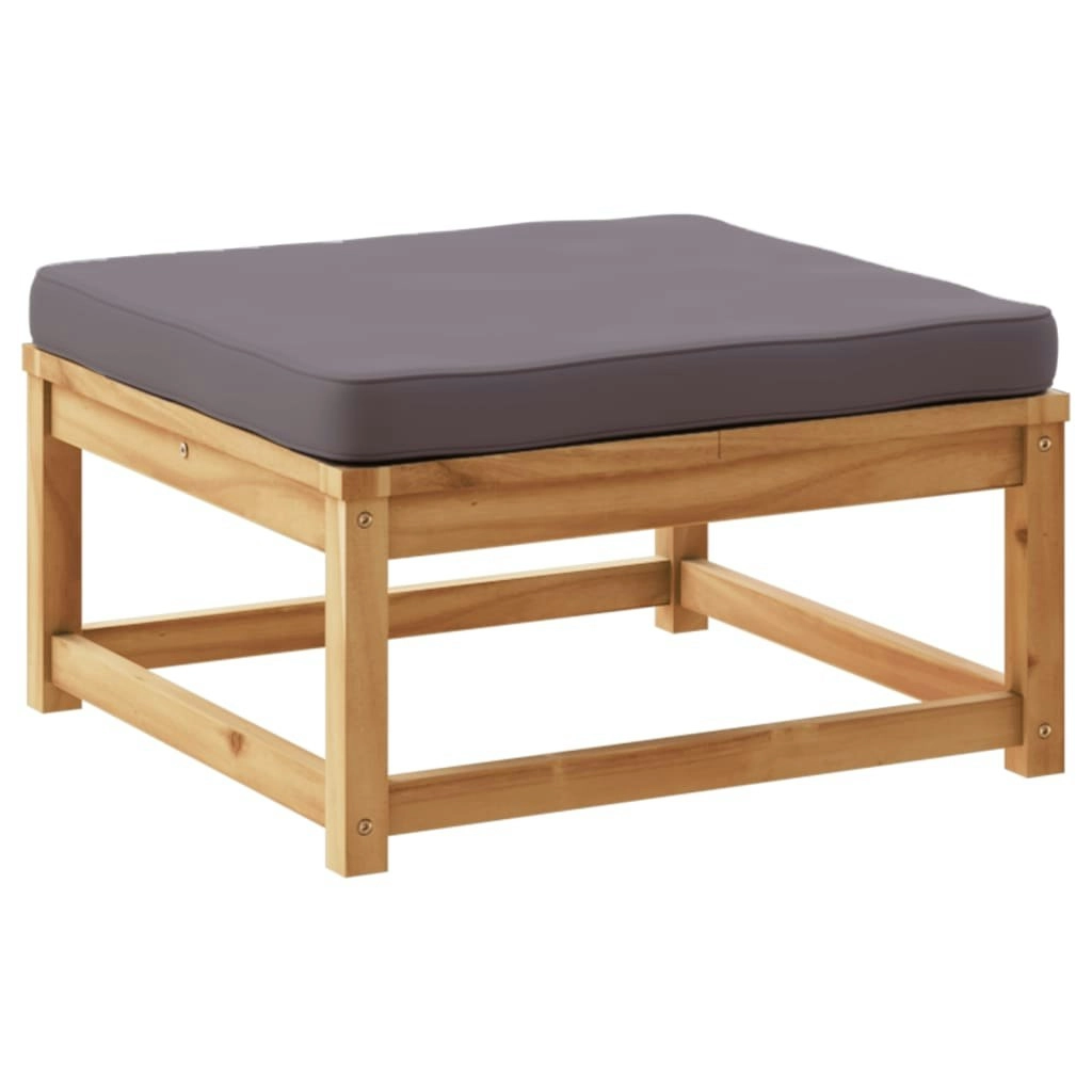 Garden Footstool with Cushions Solid Wood Acacia 366496