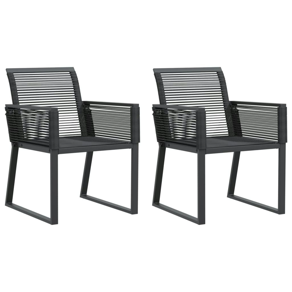 Garden Chairs 2 pcs Black Poly Rattan 4008113