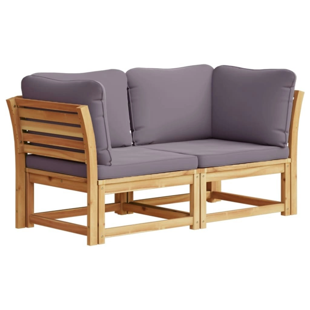 Garden Sofa with Cushions 2-Seater Solid Wood Acacia 3214313