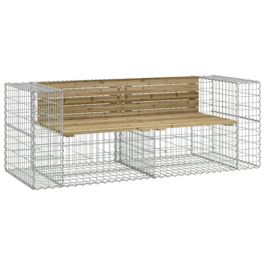 Garden Bench Gabion Design 184x71x65.5 cm Impregnated Wood Pine 3196238