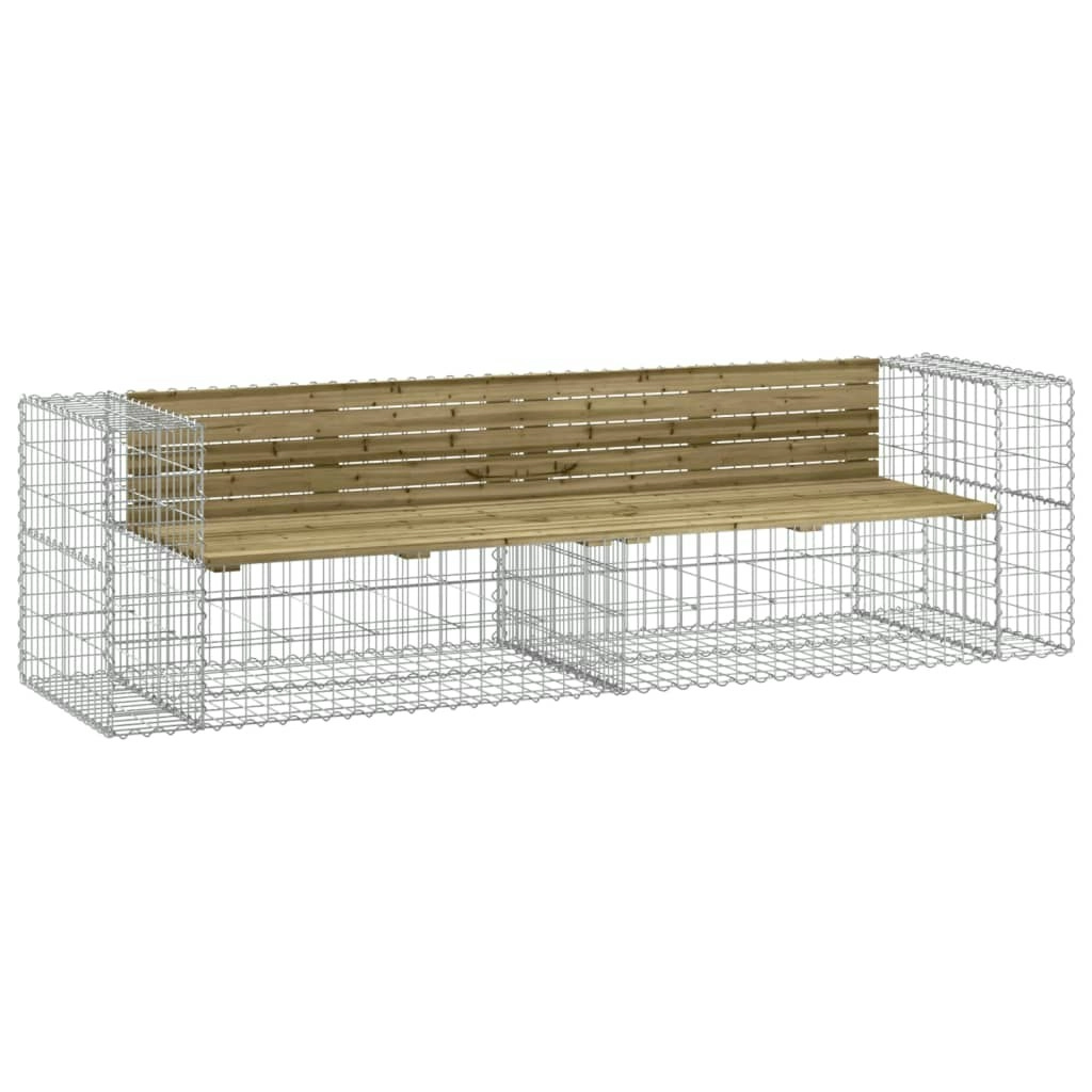 Garden Bench Gabion Design 244x71x65.5 cm Impregnated Wood Pine 3196241