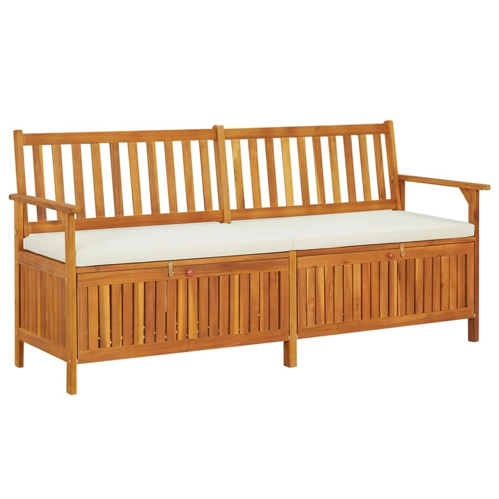 Storage Bench with Cushion 170 cm Solid Wood Acacia 316738