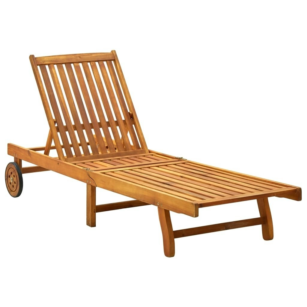 Sun Lounger Solid Acacia Wood 311871