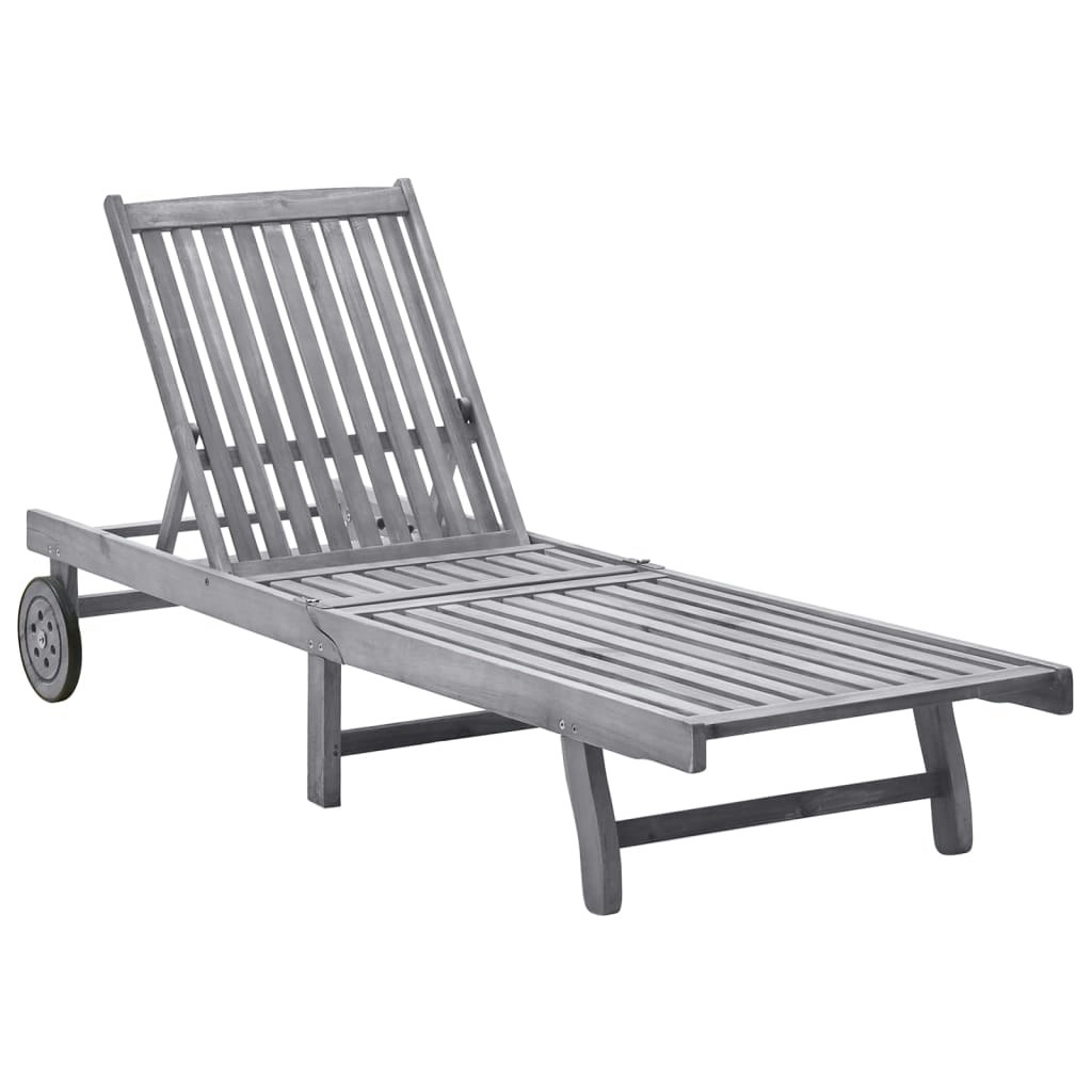 Sun Lounger Solid Acacia Wood 311872