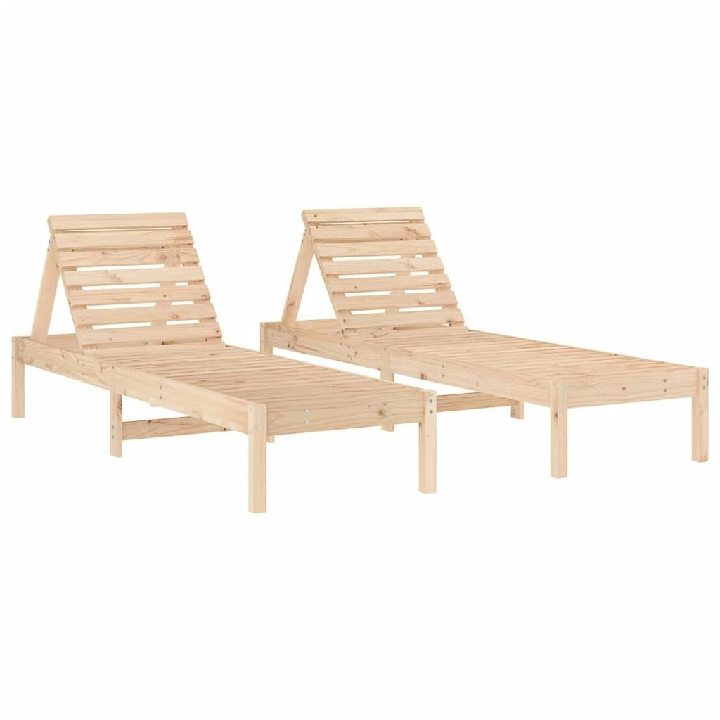 Sun Loungers 2 pcs 199.5x60x74 cm Solid Wood Pine 825066