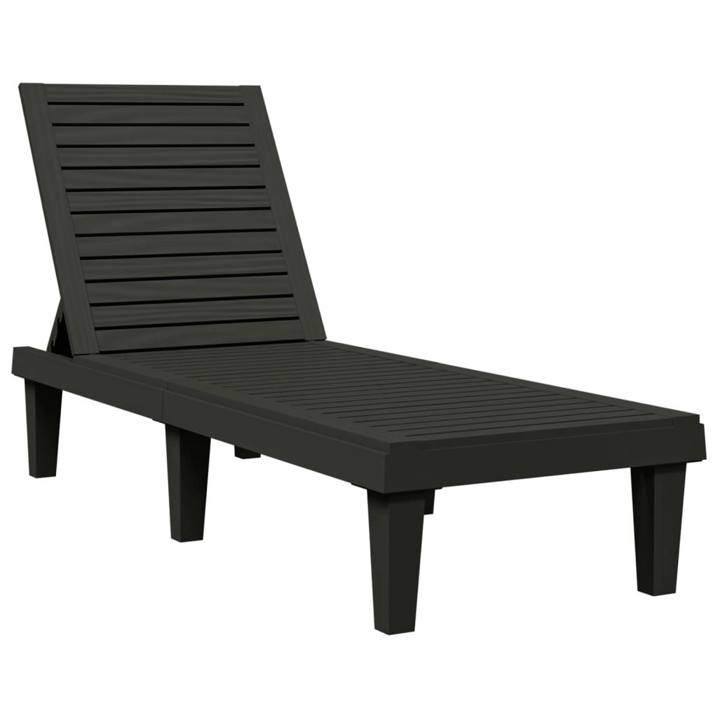 Sun Lounger Black 155x58x83 cm Polypropylene 364146