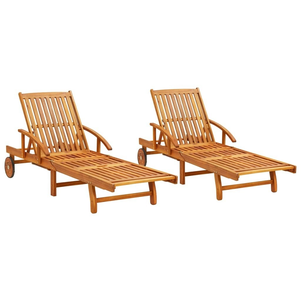 Sun Loungers 2 pcs Solid Wood Acacia 3077329