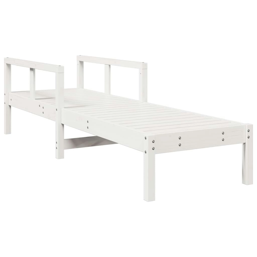 Sun Lounger White 199.5x62x55 cm Solid Wood Pine 832539