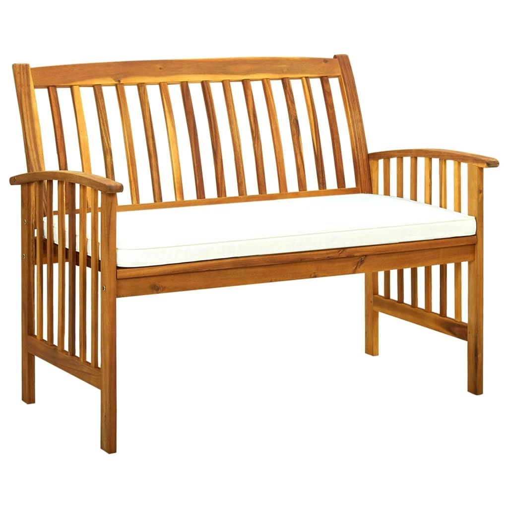 Garden Bench with Cushion 119 cm Solid Acacia Wood 312132