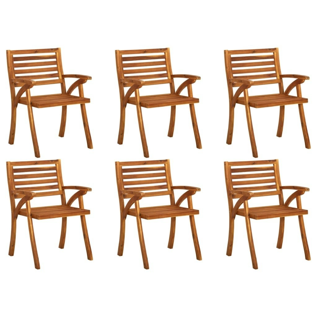 Garden Chairs 6 pcs Solid Acacia Wood 3075173