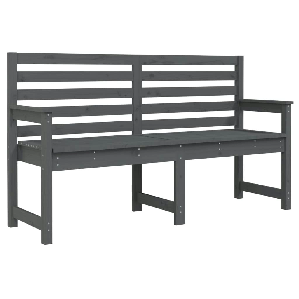 Garden Bench Grey 159.5x48x91.5 cm Solid Wood Pine 824069