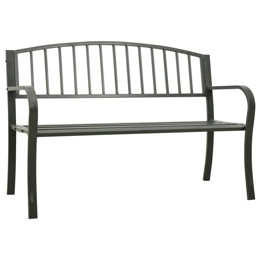 Garden Bench Grey 120 cm Steel 319581