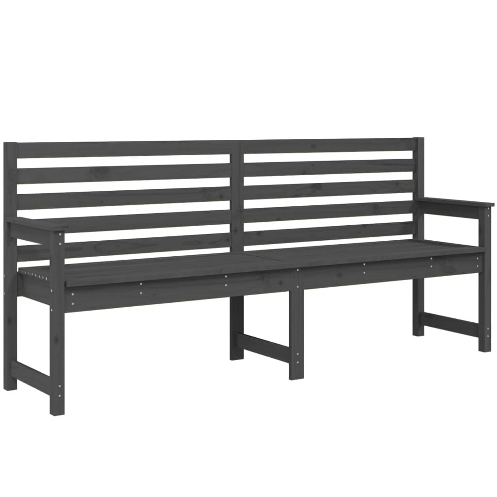 Garden Bench Grey 203.5x48x91.5 cm Solid Wood Pine 824076