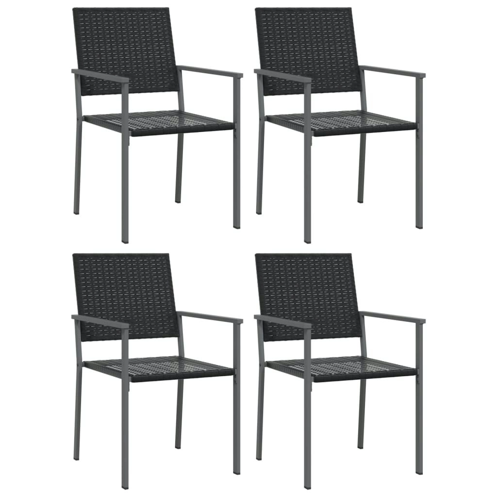 Garden Chairs 4 pcs Black 54x62.5x89 cm Poly Rattan 3187083