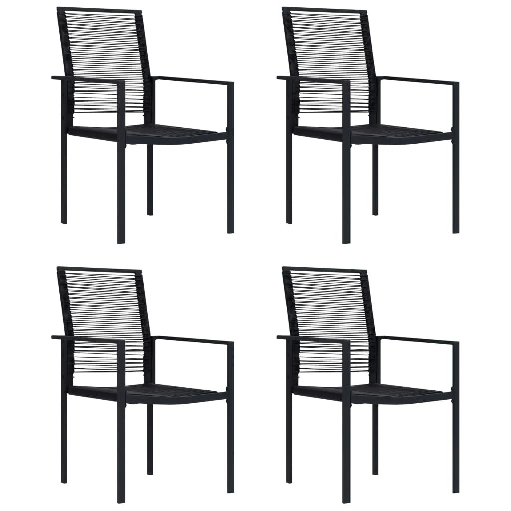 Garden Chairs 4 pcs PVC Rattan Black 312172