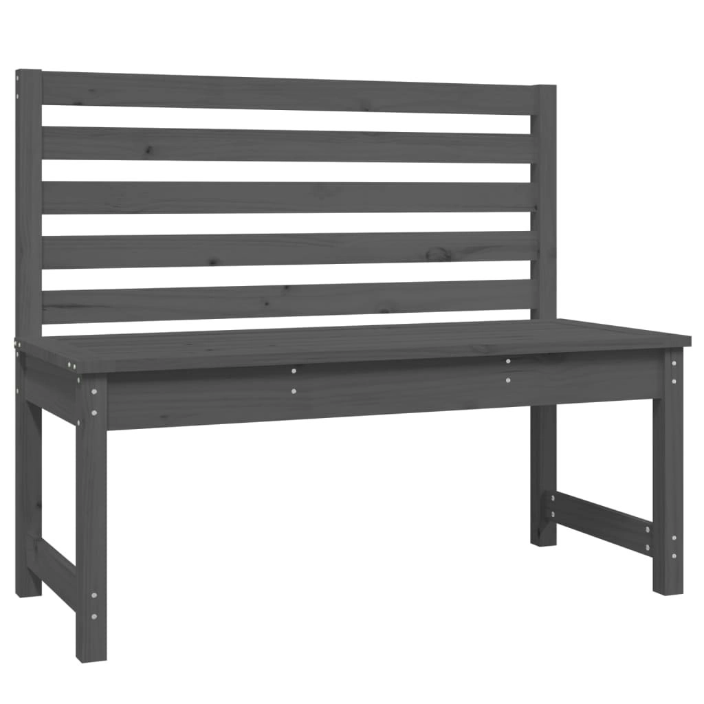 Garden Bench Grey 109 cm Solid Wood Pine 824034