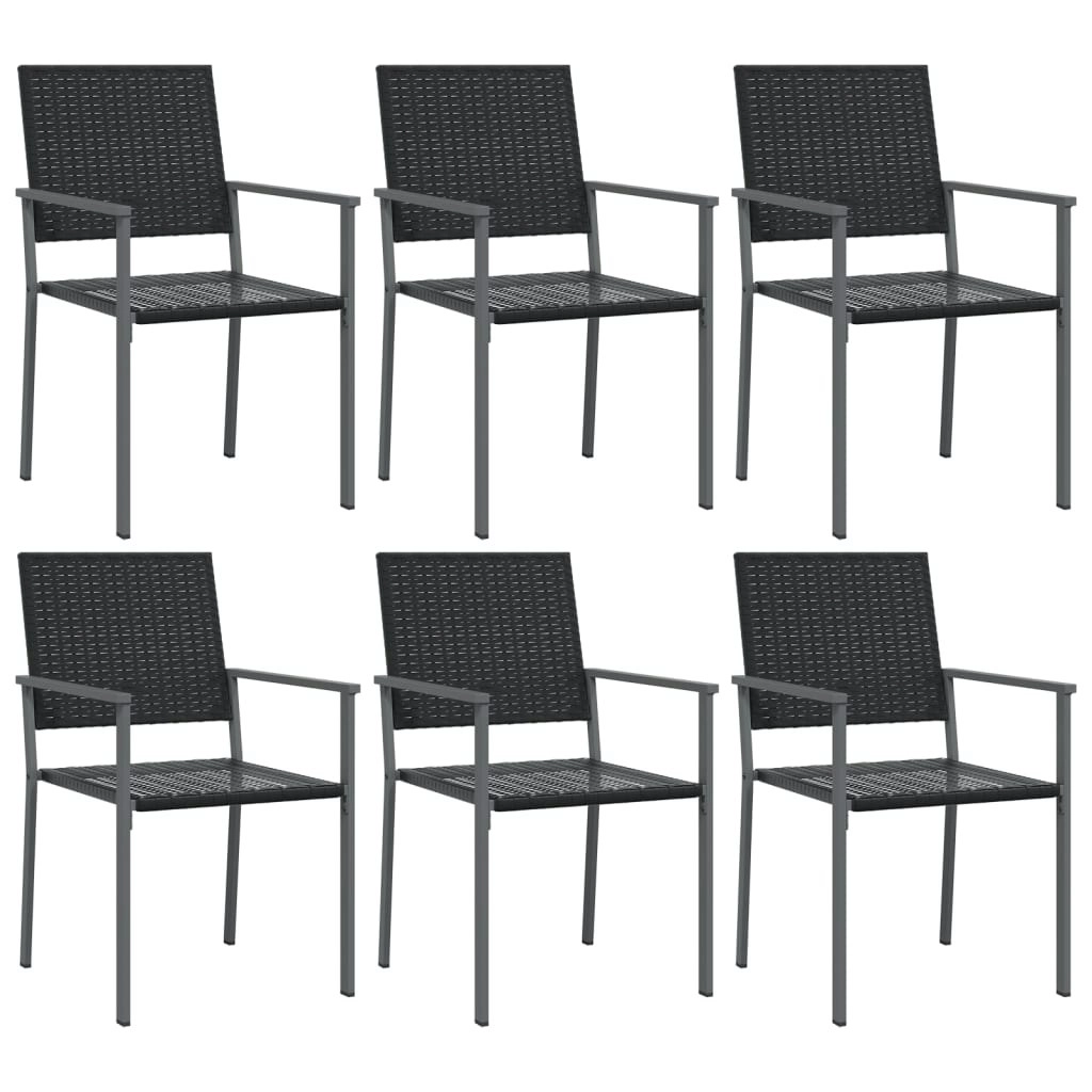 Garden Chairs 6 pcs Black 54x62.5x89 cm Poly Rattan 3187084