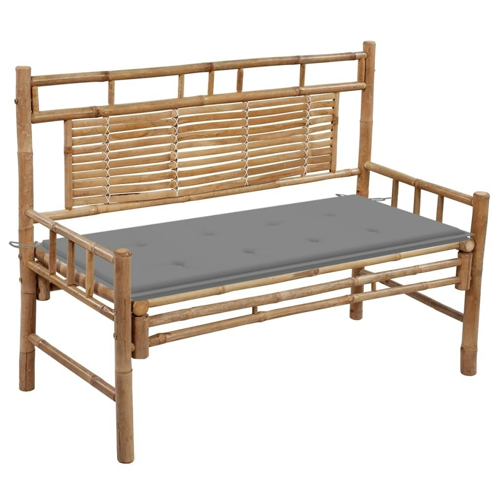 Garden Bench with Cushion 120 cm Bamboo 3063877