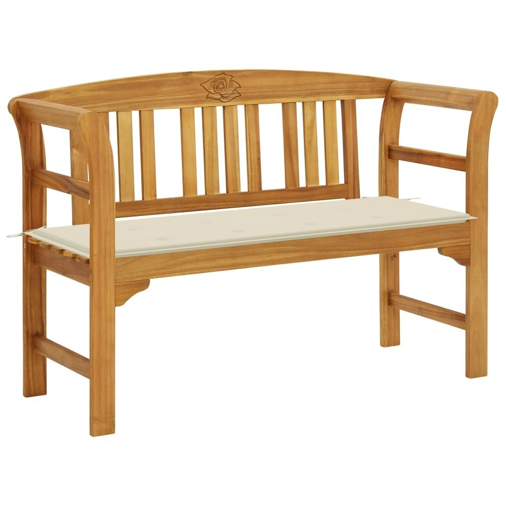 Garden Bench with Cushion 120 cm Solid Acacia Wood 3064295