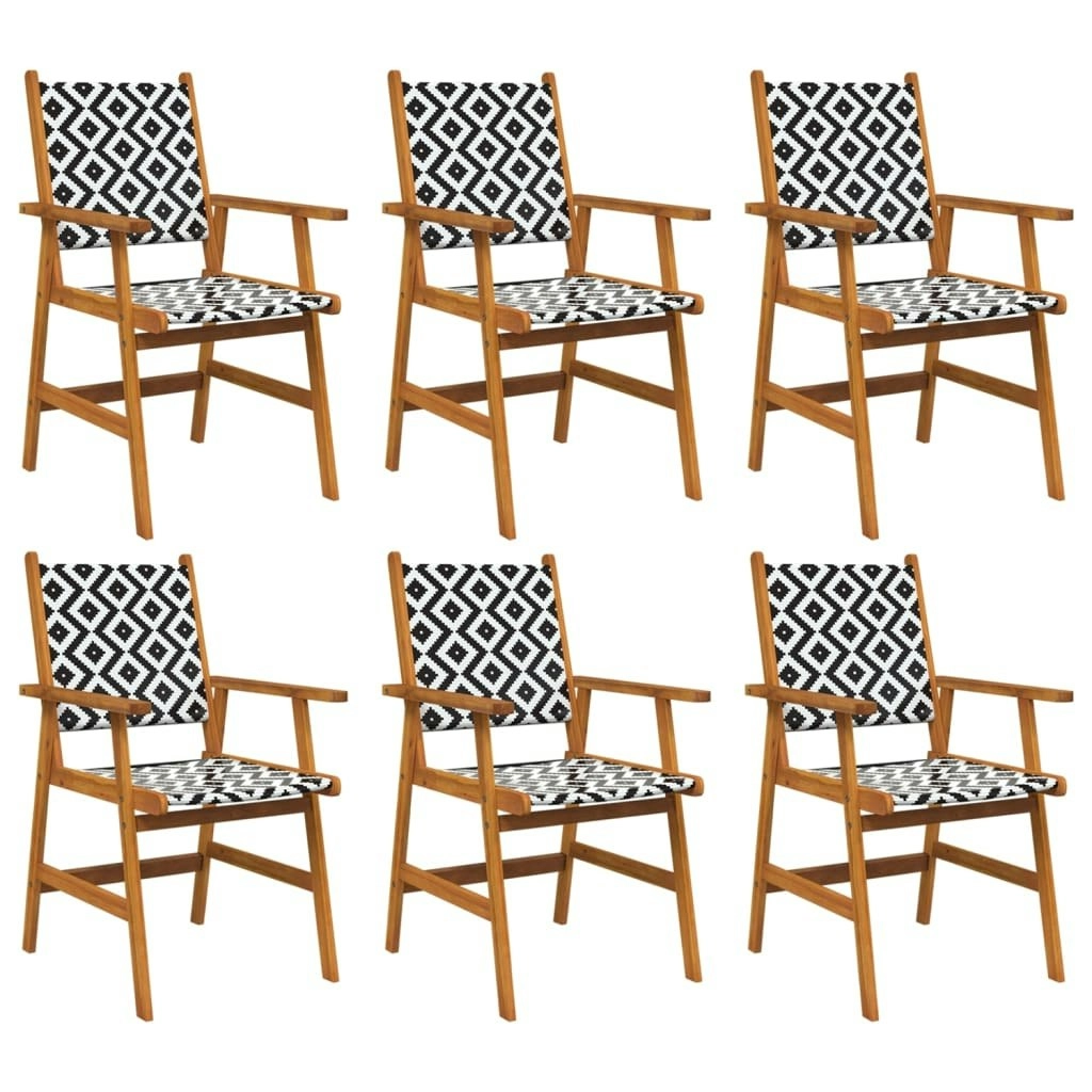 Garden Chairs 6 pcs Solid Acacia Wood 3096600