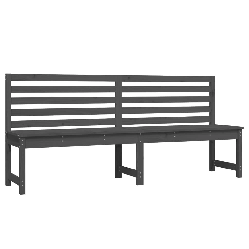 Garden Bench Grey 201.5 cm Solid Wood Pine 824048