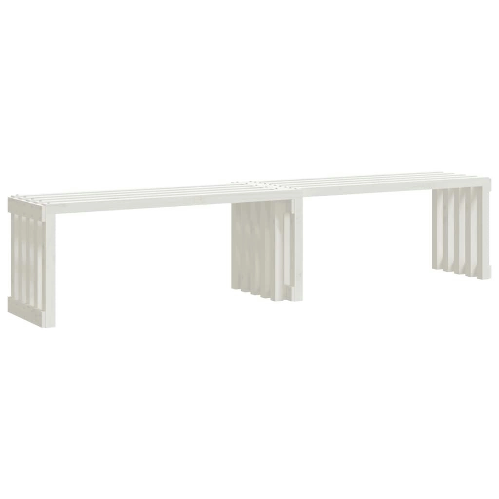 Garden Bench Extendable White 212.5x40.5x45 cm Solid Wood Pine 832526