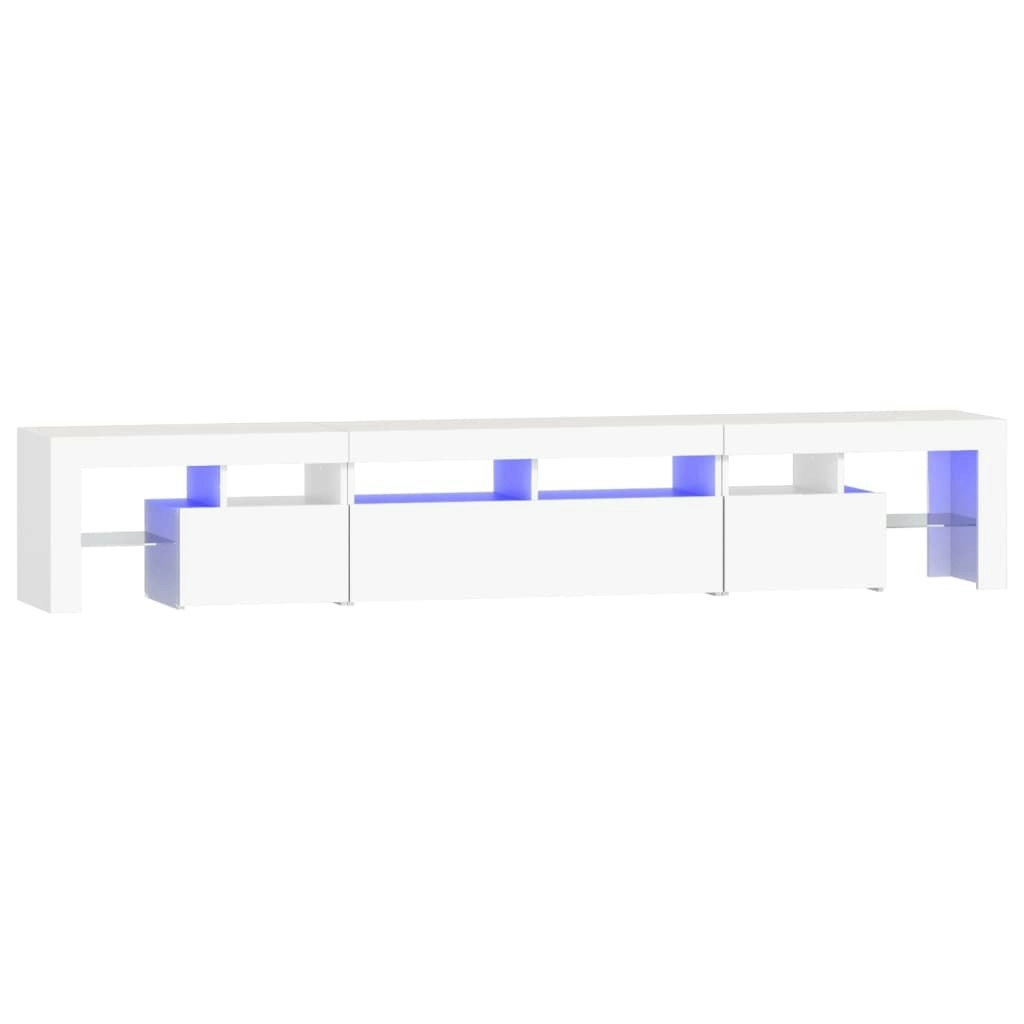 TV Cabinet with LED Lights White 230x36.5x40 cm 3152786