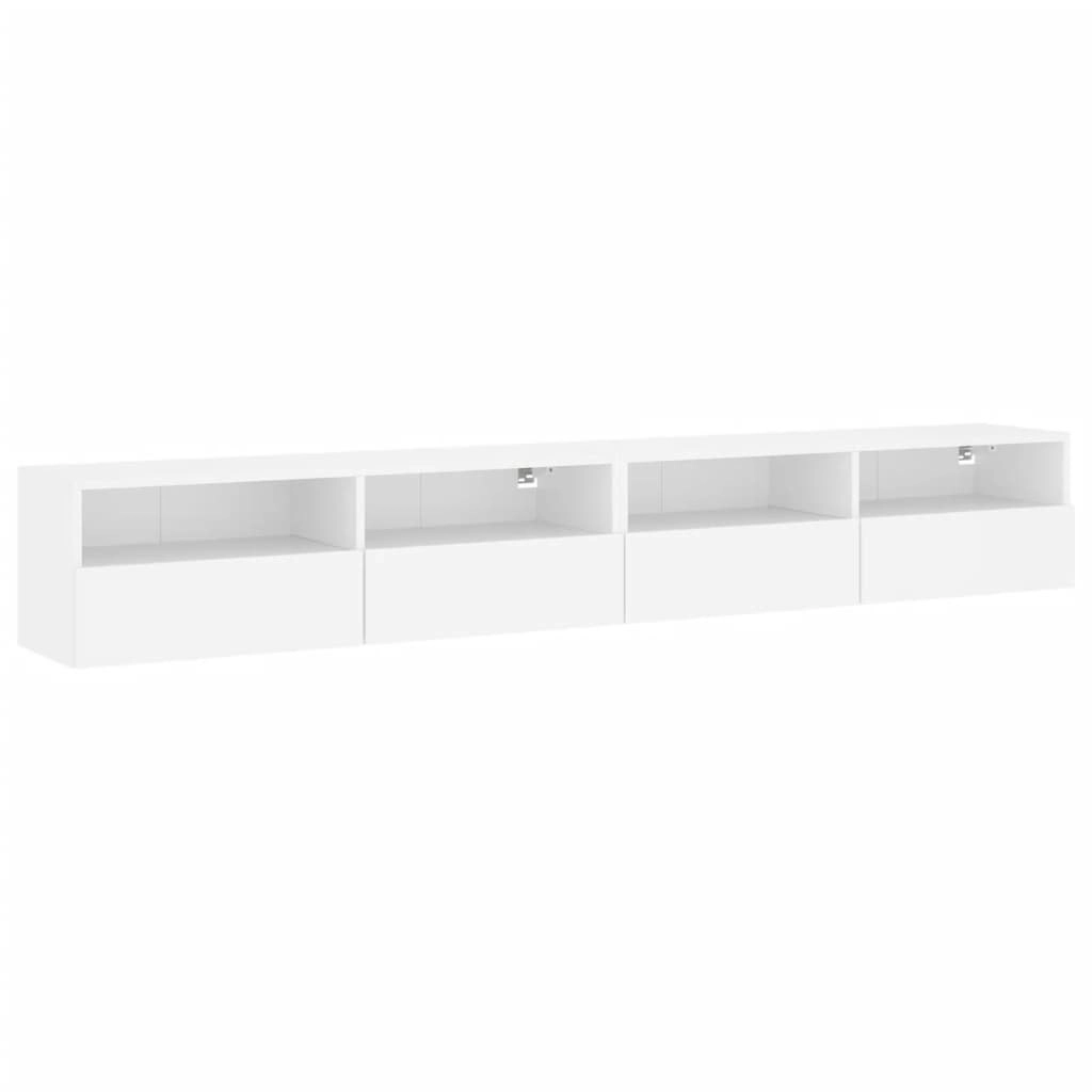 TV Wall Cabinets 2 pcs White 100x30x30 cm Engineered Wood 836883