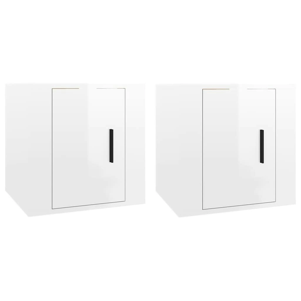 Wall Mounted TV Cabinets 2 pcs High Gloss White 40x34.5x40 cm 816645