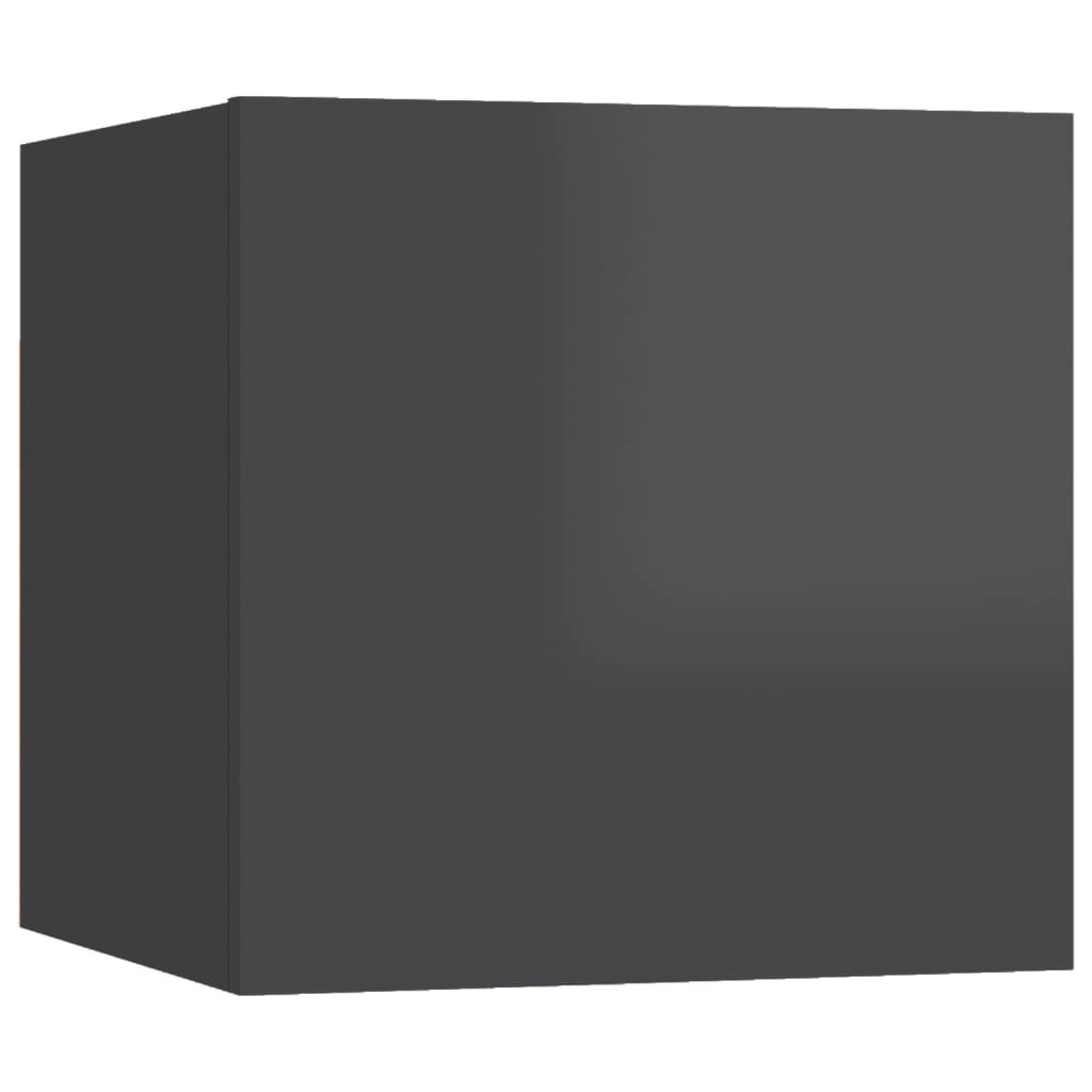 Wall Mounted TV Cabinet High Gloss Grey 30.5x30x30 cm 804505