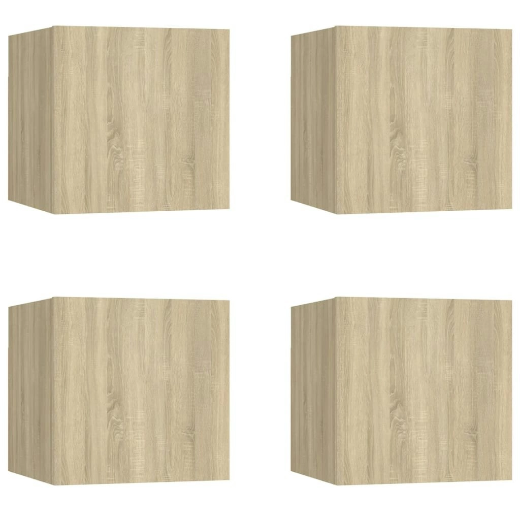 Wall Mounted TV Cabinets 4 pcs Sonoma Oak 30.5x30x30 cm 804492