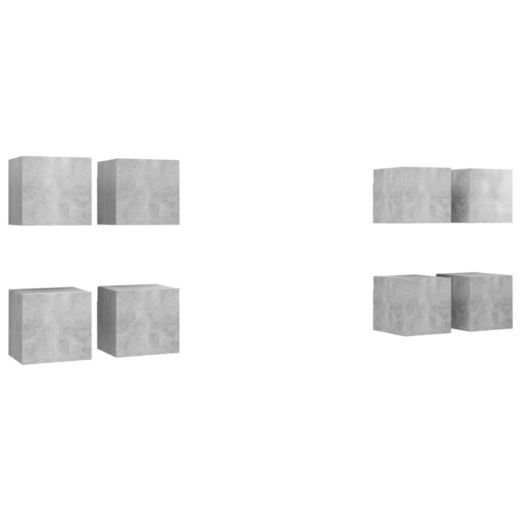 Wall Mounted TV Cabinets 8 pcs Concrete Grey 30.5x30x30 cm 3079159