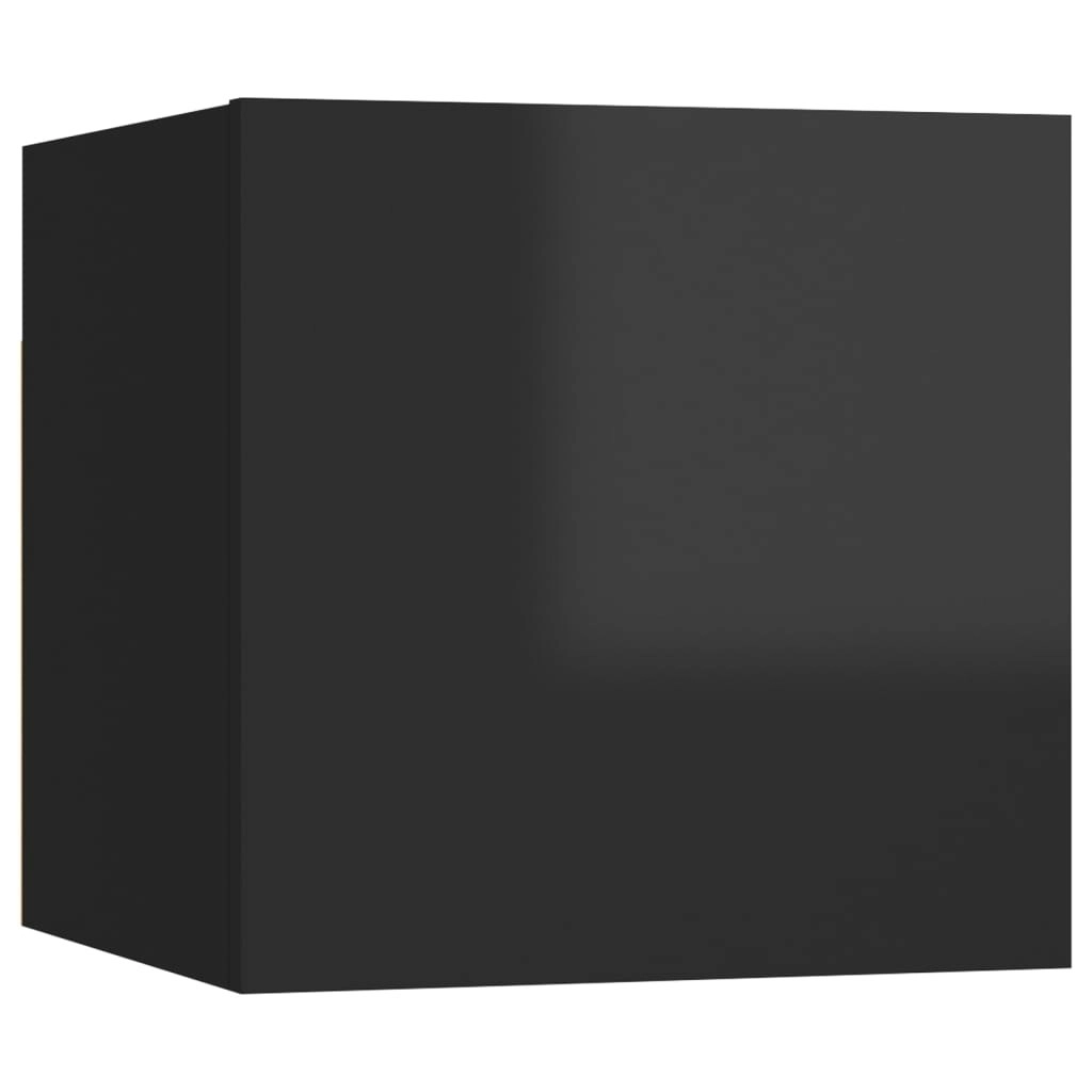 Wall Mounted TV Cabinet High Gloss Black 30.5x30x30 cm 804502