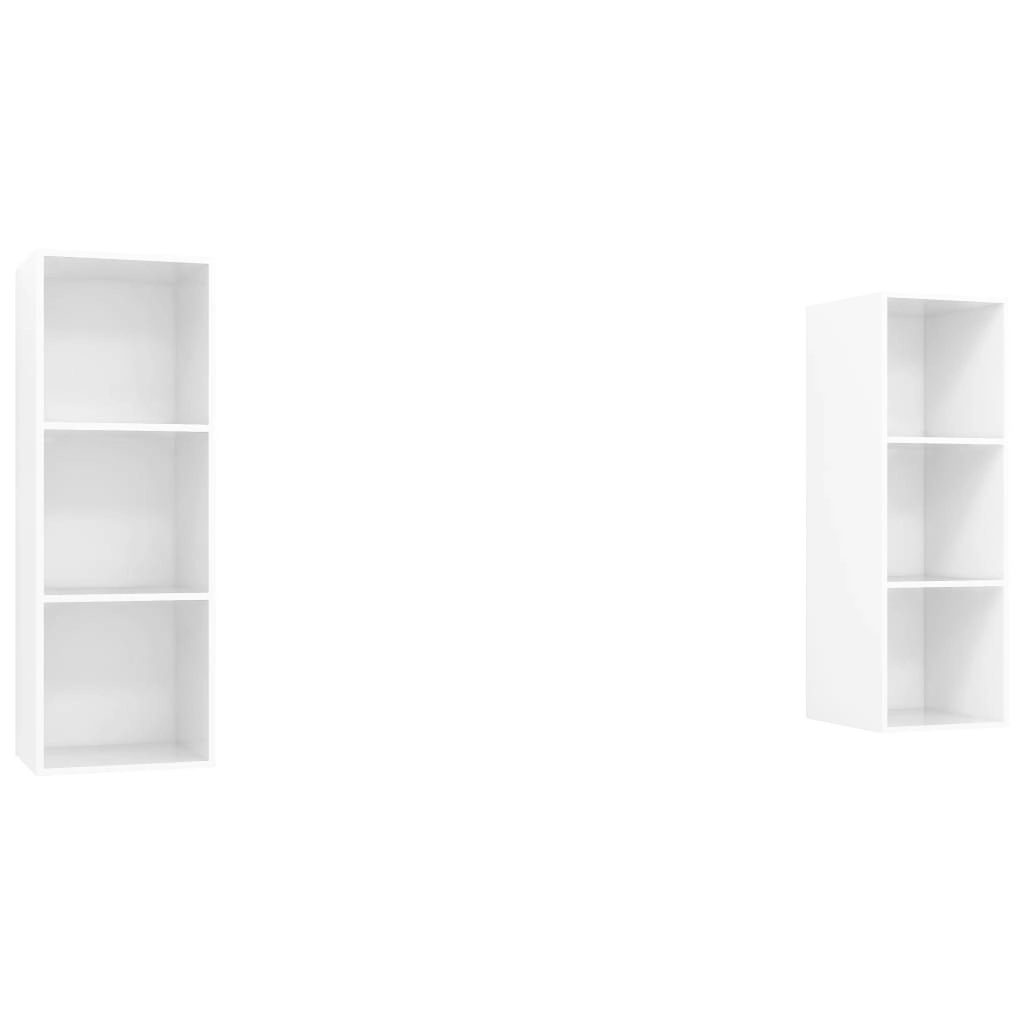 Wall-mounted TV Cabinets 2 pcs High Gloss White Engineered Wood 3079859