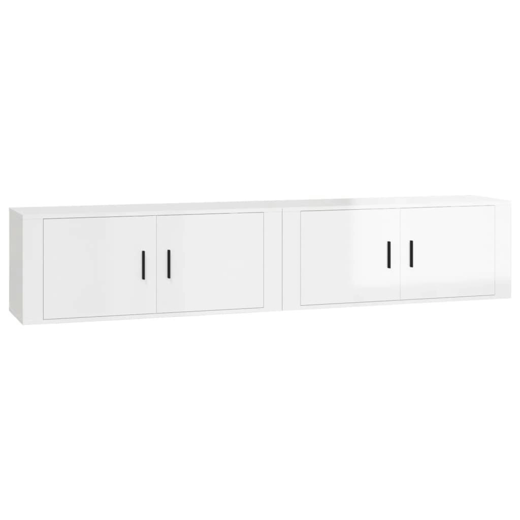 Wall-mounted TV Cabinets 2 pcs High Gloss White 100x34.5x40 cm 3188368