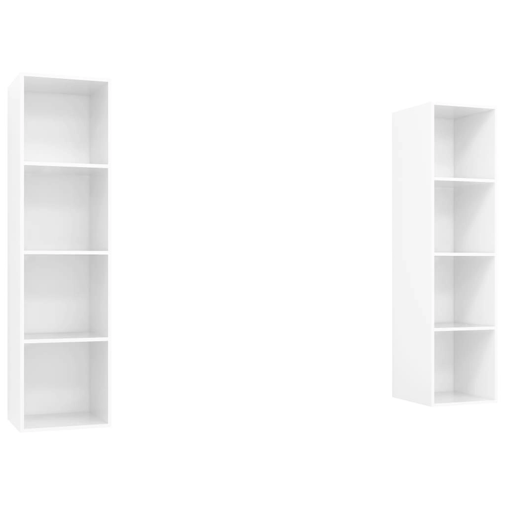 Wall-mounted TV Cabinets 2 pcs High Gloss White Engineered Wood 3079868